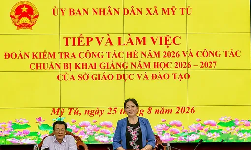 Kiểm tra công tác chuẩn bị khai giảng năm học mới tại xã Mỹ Tú