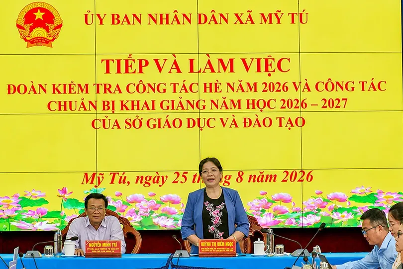 Kiểm tra công tác chuẩn bị khai giảng năm học mới tại xã Mỹ Tú