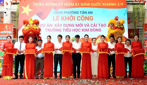 Phường Tân An khởi công 2 dự án, công trình chào mừng Cách mạng Tháng Tám và Quốc khánh 2-9