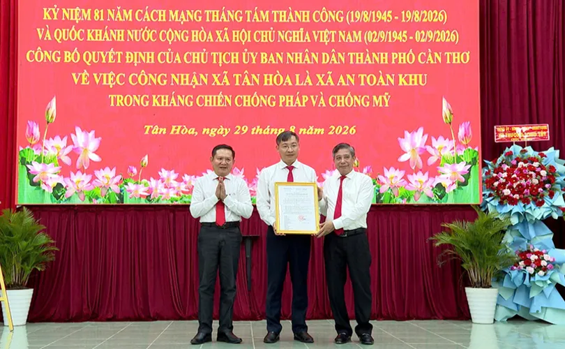 Công nhận xã Tân Hòa là xã An toàn khu