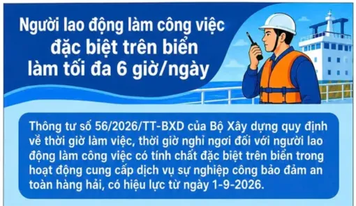 [INFOGRAPHICS] Người lao động làm công việc đặc biệt trên biển làm tối đa 6 giờ/ngày