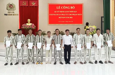367 phạm nhân được giảm thời hạn chấp hành án đợt 2-9