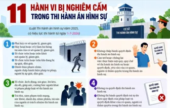 [INFOGRAPHICS] 11 hành vi bị nghiêm cấm trong thi hành án hình sự
