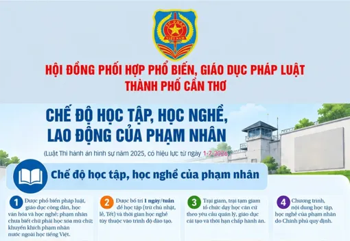 [INFOGRAPHICS] Chế độ học tập, học nghề, lao động của phạm nhân