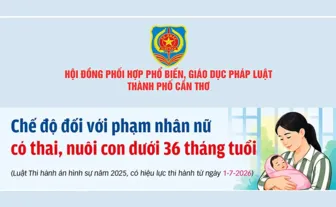 [INFOGRAPHICS] Chế độ đối với phạm nhân nữ có thai, nuôi con dưới 36 tháng tuổi
