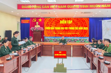 Phường Phú Lợi diễn tập thử chiến đấu trong khu vực phòng thủ năm 2026