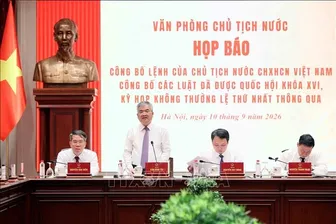 Họp báo công bố Lệnh của Chủ tịch nước về 15 luật