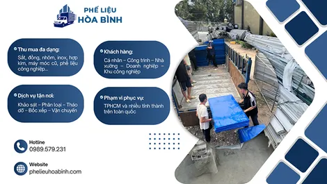 Phế liệu Hòa Bình - Cung cấp dịch vụ thu mua phế liệu tận nơi tại TP Hồ Chí Minh và nhiều tỉnh, thành