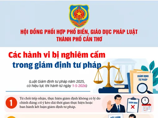 [INFOGRAPHICS] Các hành vi bị nghiêm cấm trong giám định tư pháp
