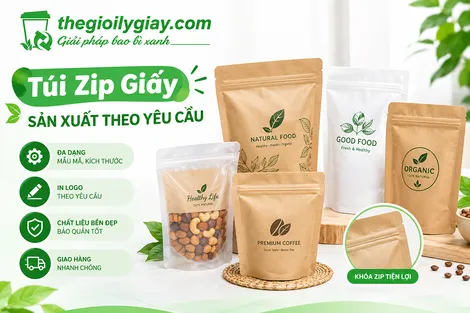 Thế Giới Ly Giấy - Địa chỉ sản xuất in túi zip giấy giá rẻ, in ấn túi zip theo yêu cầu chất lượng tại TP Hồ Chí Minh