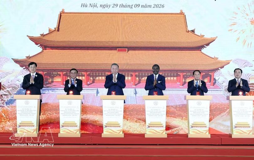 Top leader attends ground-breaking ceremony for Kinh Thien Palace restoration project