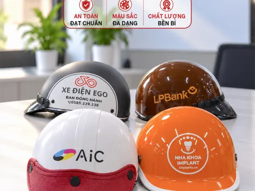 Doanh nghiệp cần lưu ý gì khi lựa chọn đơn vị sản xuất mũ bảo hiểm in logo?