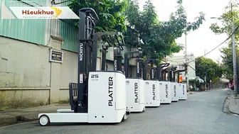 Xe nâng điện đứng lái Hiếu Khuê - Tối ưu không gian kho hàng lối đi hẹp