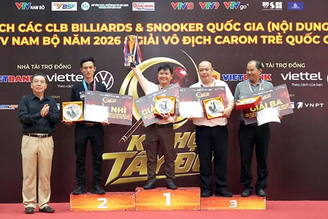 Cơ thủ Cần Thơ vô địch carom 3 băng nam giải các Câu lạc bộ quốc gia 2026