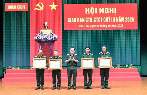 Quân khu 9 tổ chức hội nghị giao ban công tác Đảng, công tác chính trị quý III năm 2026