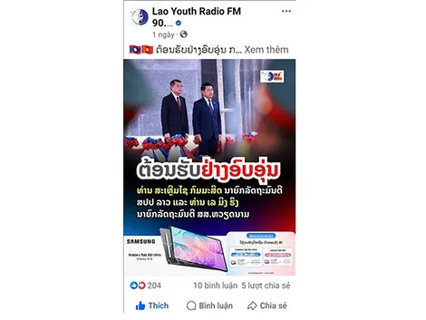 Truyền thông Lào ca ngợi thành công chuyến thăm Lào của Thủ tướng Lê Minh Hưng