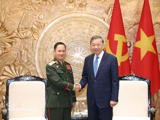 Top leader hosts Lao Deputy Prime Minister and Defence Minister