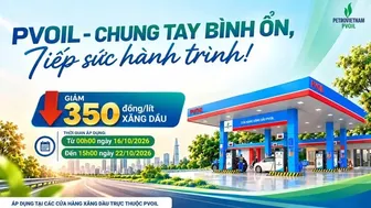 PVOIL giảm 350 đồng/lít xăng dầu