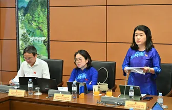 Bà Phạm Thị Minh Huệ, đại biểu Quốc hội đơn vị TP Cần Thơ, góp ý dự án Luật Luật sư (sửa đổi)