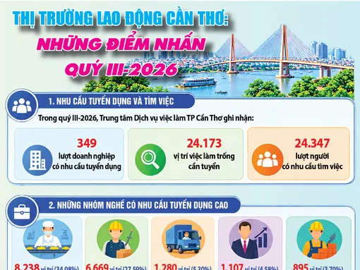 [INFOGRAPHICS] Thị trường lao động Cần Thơ: Những điểm nhấn Quý III-2026