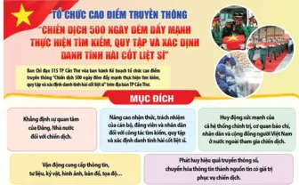 [INFOGRAPHICS] Tổ chức cao điểm truyền thông “Chiến dịch 500 ngày đêm đẩy mạnh thực hiện tìm kiếm, quy tập và xác định danh tính hài cốt liệt sĩ”