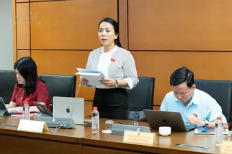 Bà Triệu Thị Ngọc Diễm, đại biểu Quốc hội đơn vị TP Cần Thơ, góp ý dự thảo Luật sửa đổi, bổ sung một số điều của Luật Bảo vệ môi trường