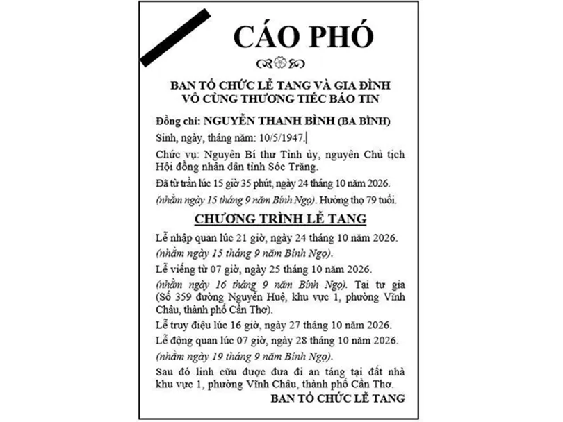 CÁO PHÓ