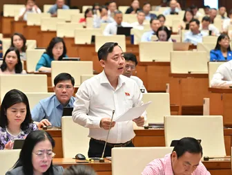 Ông Đào Chí Nghĩa, Phó trưởng đoàn chuyên trách Đoàn Đại biểu Quốc hội TP Cần Thơ, góp ý dự thảo Bộ luật Hình sự (sửa đổi)