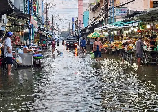 Triều cường đạt đỉnh 2,03m, vượt báo động III là 0,03m