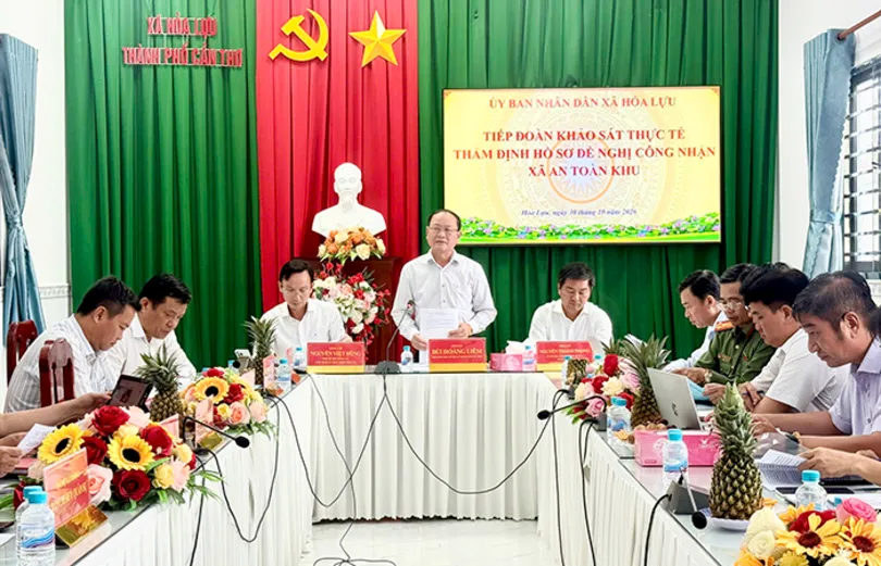 Khảo sát các tiêu chí công nhận xã An toàn khu tại xã Hỏa Lựu