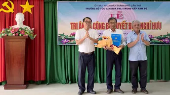Công bố quyết định nghỉ hưu đối với cán bộ Trường Bổ túc Văn hóa Pali Trung cấp Nam Bộ